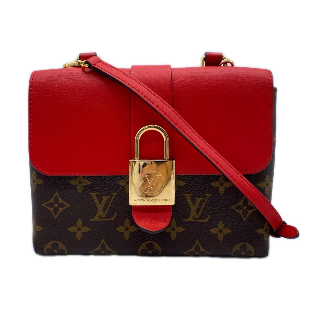 LOUIS VUITTON Monogram Rocky BB Coquelicot Shoulder Bag M44322, Red, Brown, G...